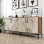 Hanah Home Consola Kiev Walnut y White Marble